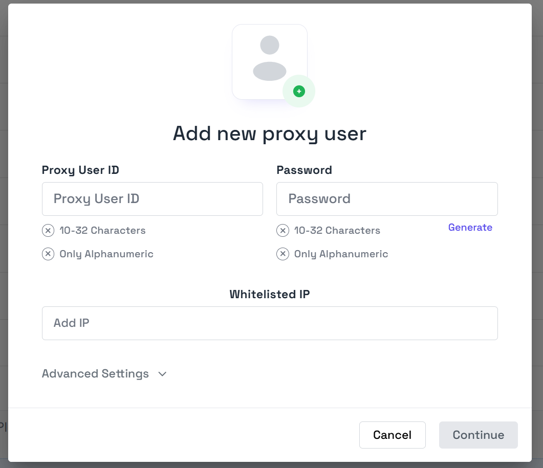 Creating a Proxy User - Byteful Documentation