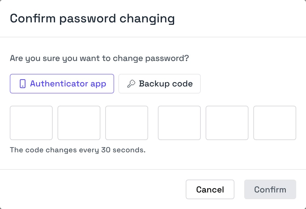 Byteful Confirm a Change With 2FA