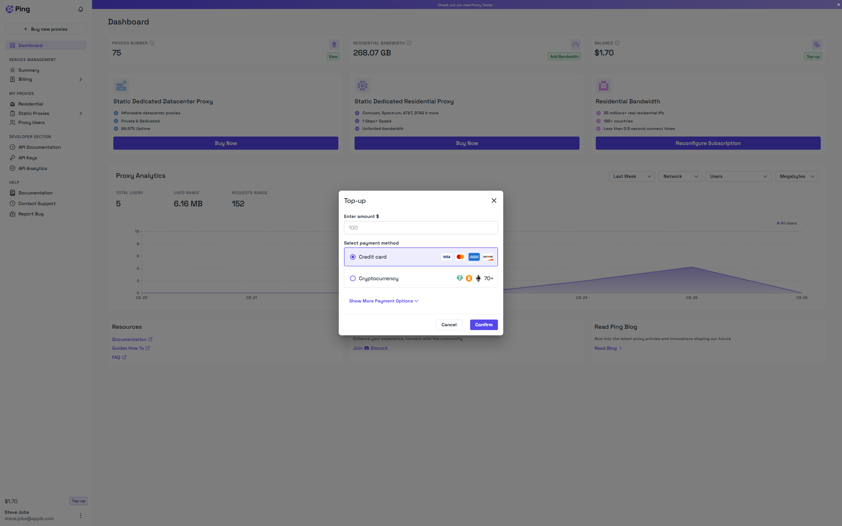 Add Ping Proxies Credit