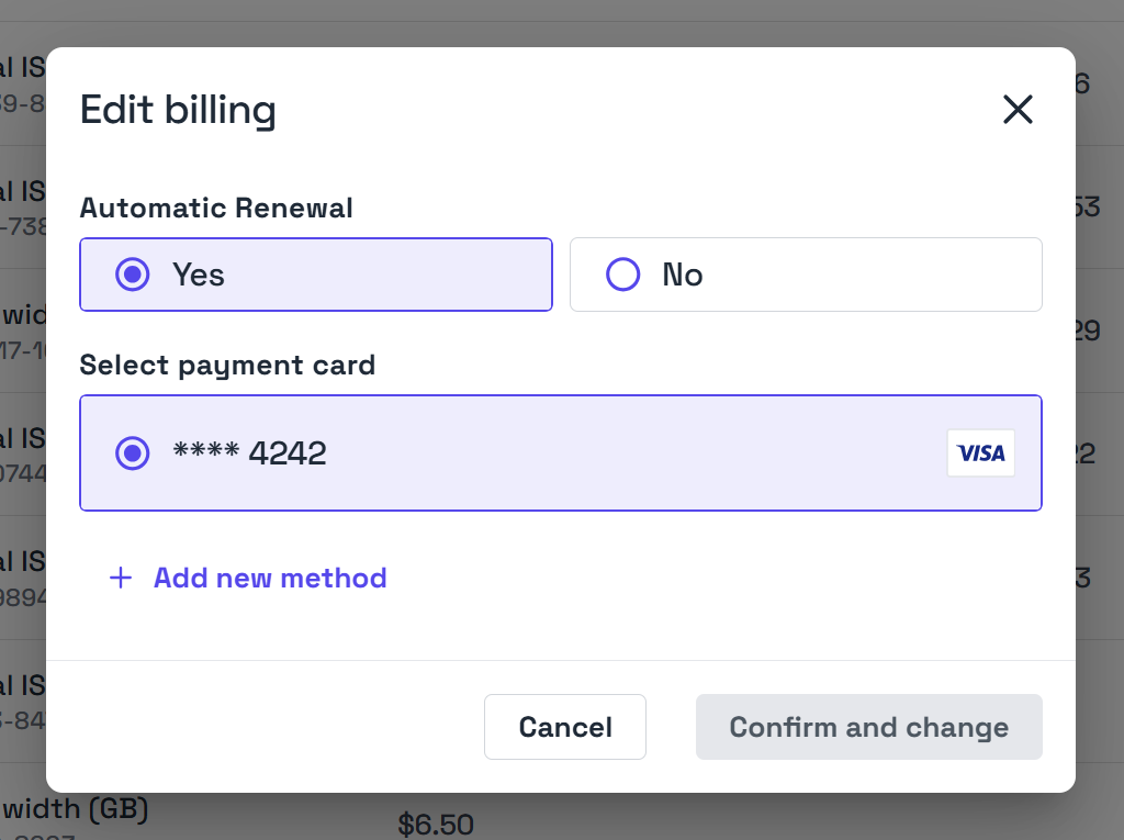 Ping Proxies Edit Card Options