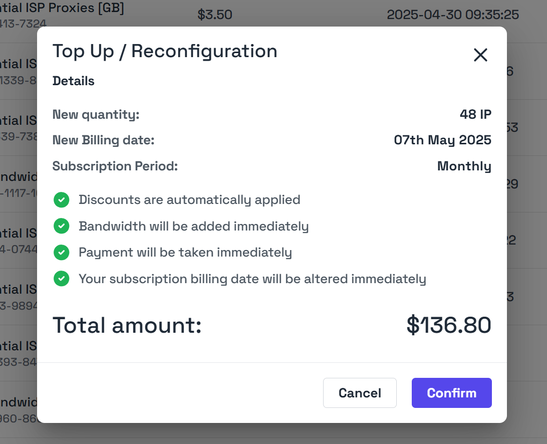 Service reconfiguration review