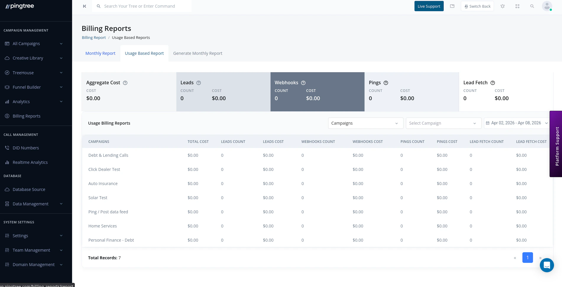 Monthly billing report with usage breakdown and payment status