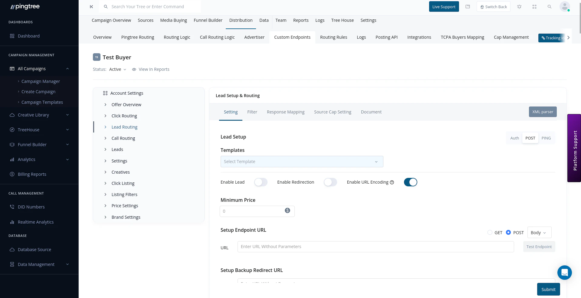 Endpoint configuration wizard with field mapping