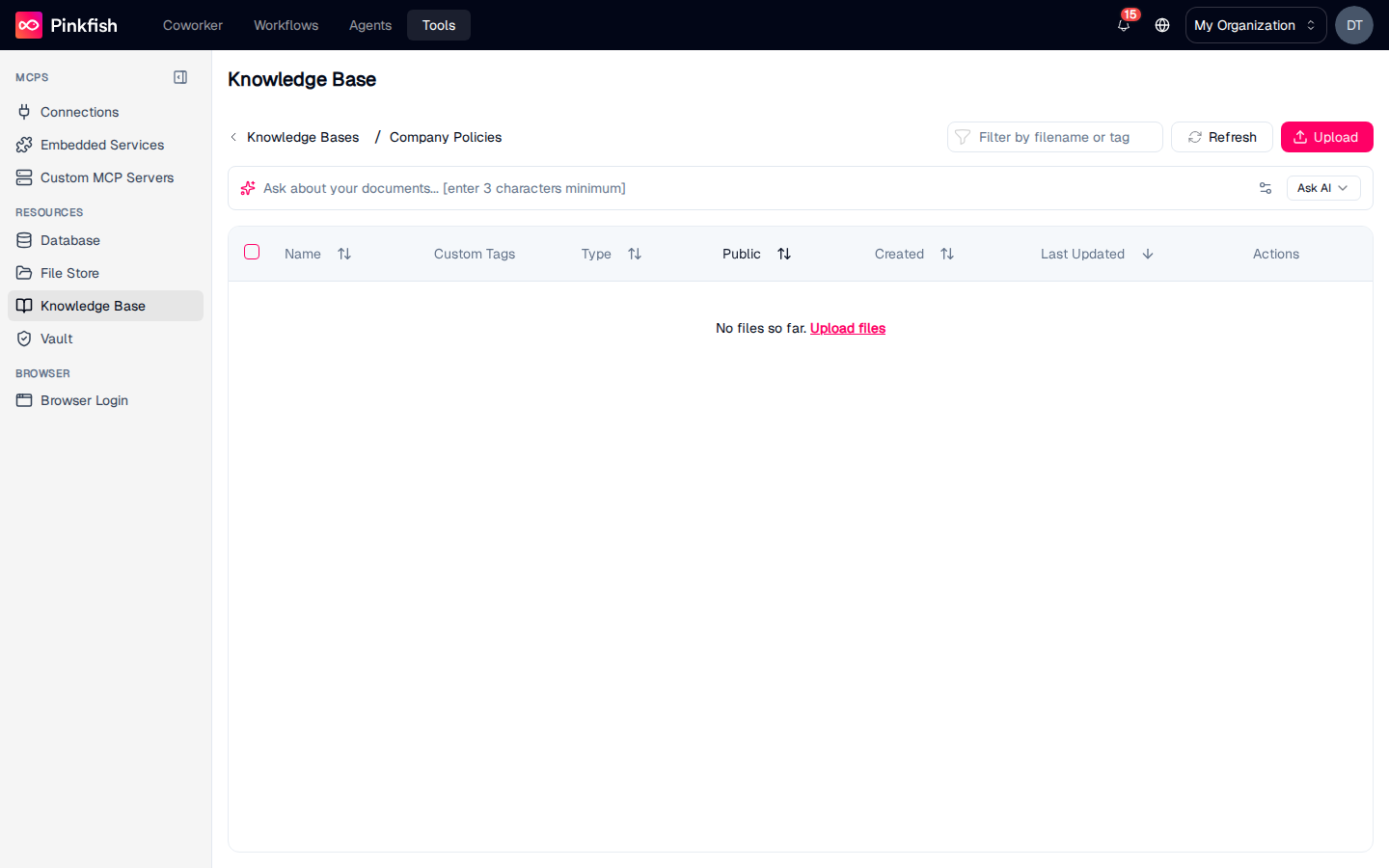 Knowledge Base - Pinkfish - AI Agents & Workflows for Getting Work Done