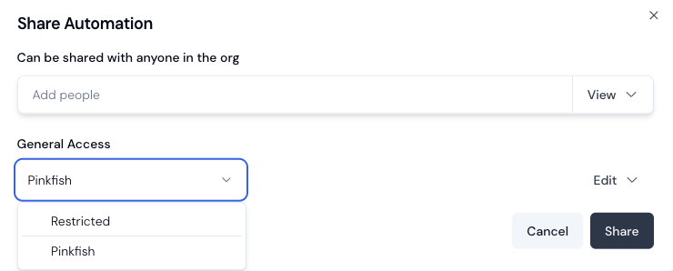 Workflow Sharing Modal