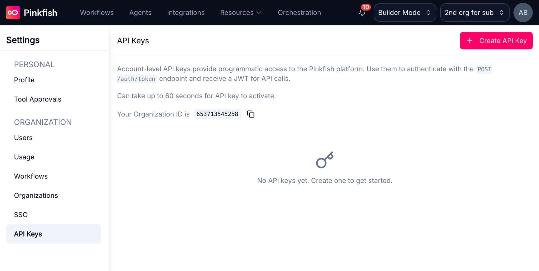Platform API - Pinkfish - AI Agents & Workflows for Getting Work Done
