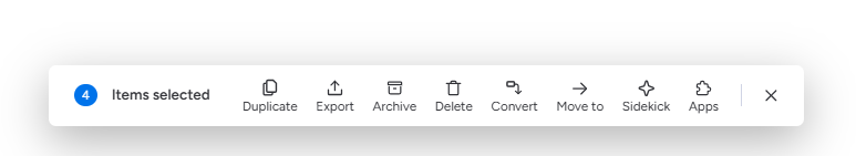The Batch Actions toolbar at the bottom of the screen