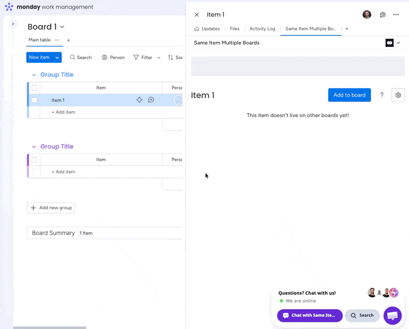 Refreshing all webhooks from Board Settings in the SIMB Item View