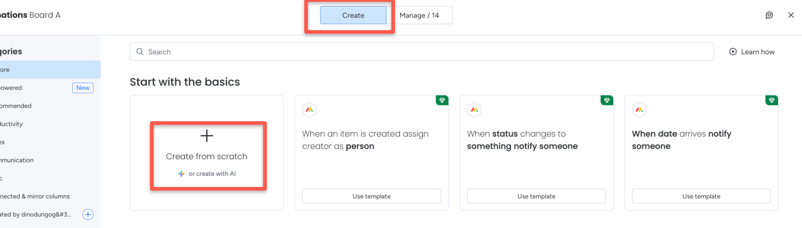 Create a custom automation from scratch