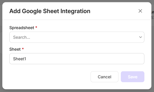 Add Goog Sheet Integration