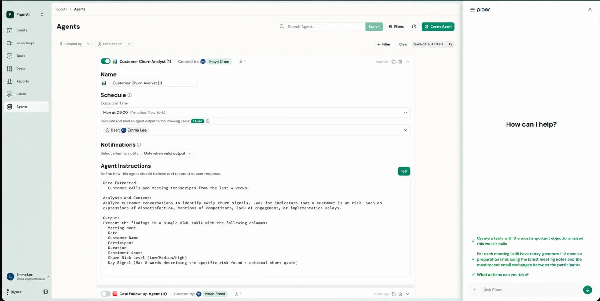 Chat side panel open next to the current page, with suggested prompts