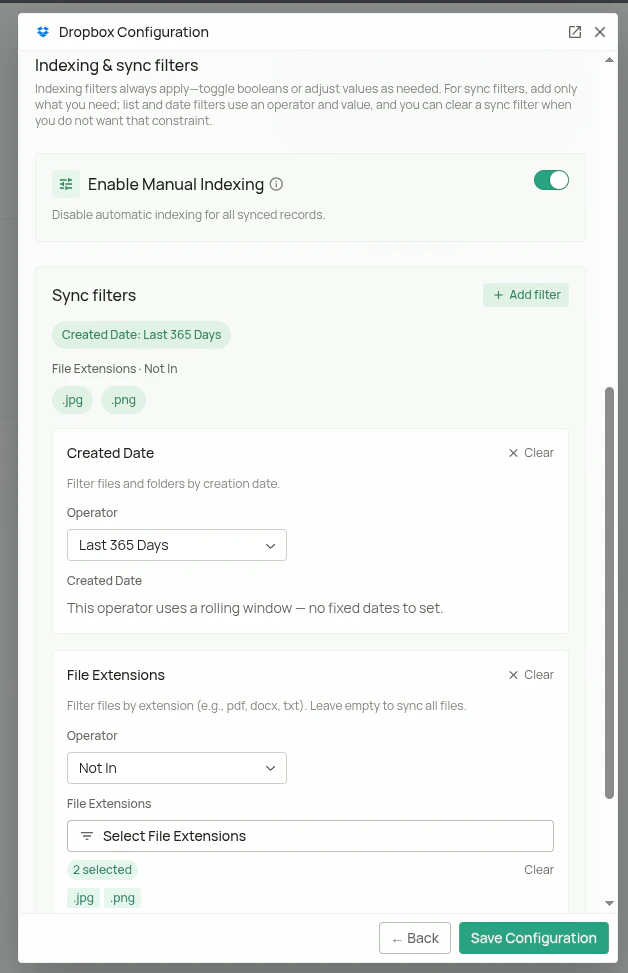 Dropbox Configuration