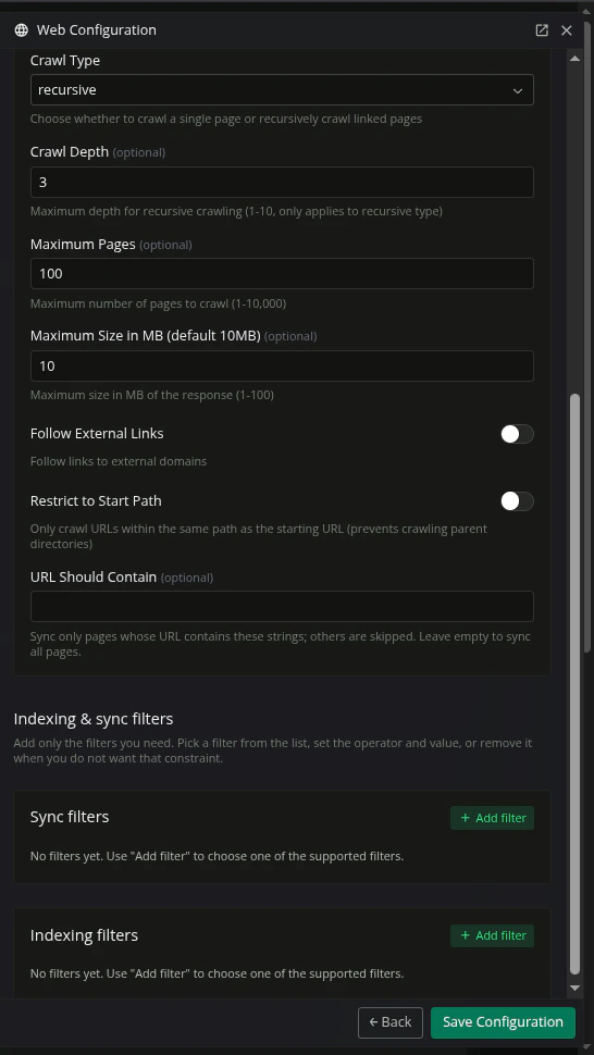 Web connector