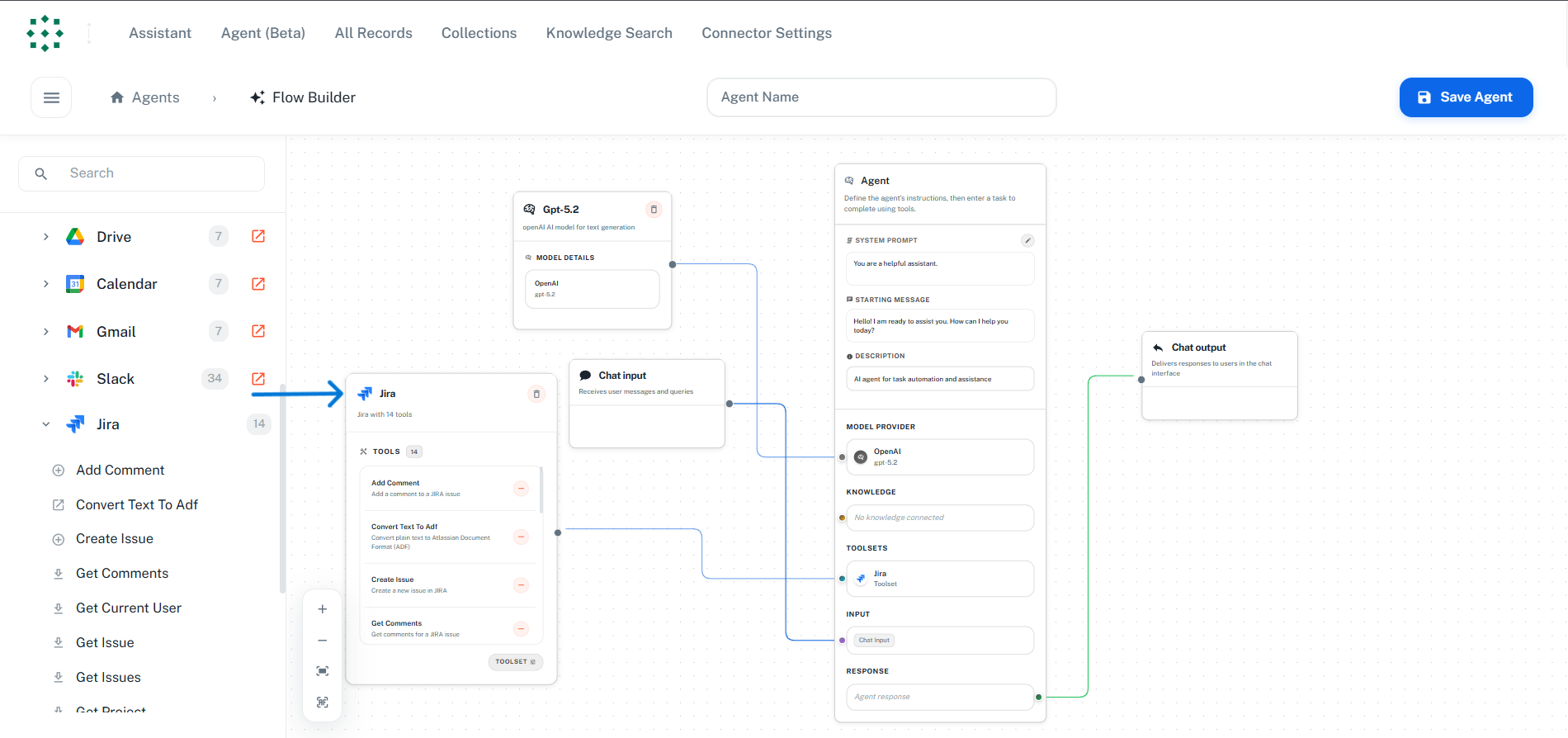 Toolset in Agent Builder
