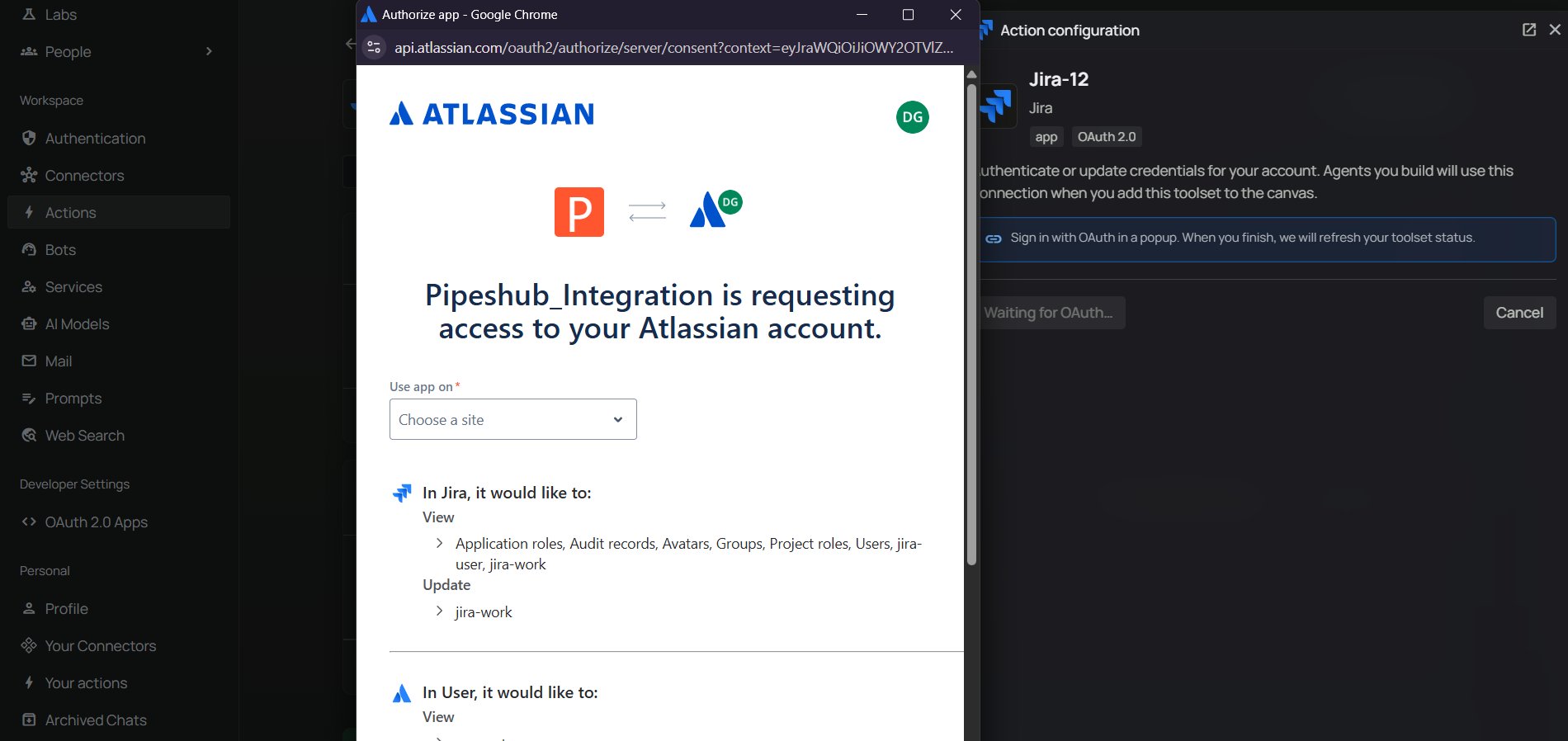 Select Jira Site