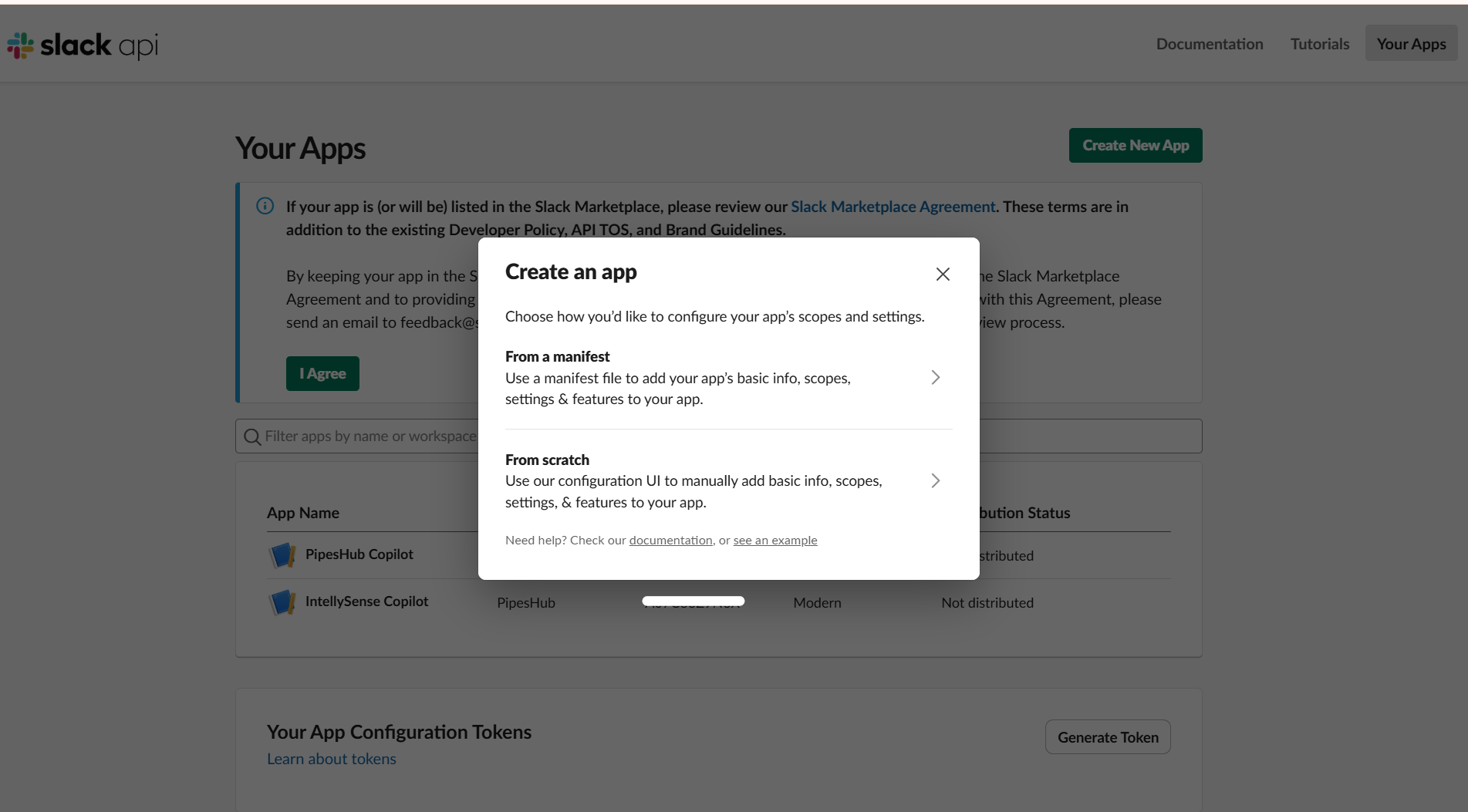 Create App From Manifest