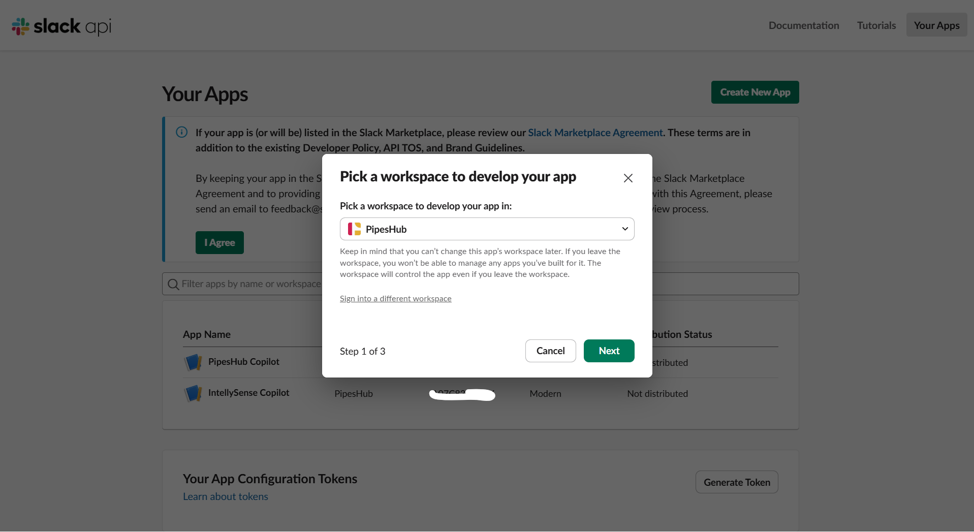 Pick Workspace for Your App