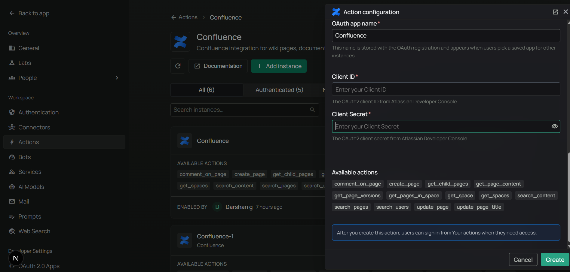 Enter Client ID and Client Secret in PipesHub
