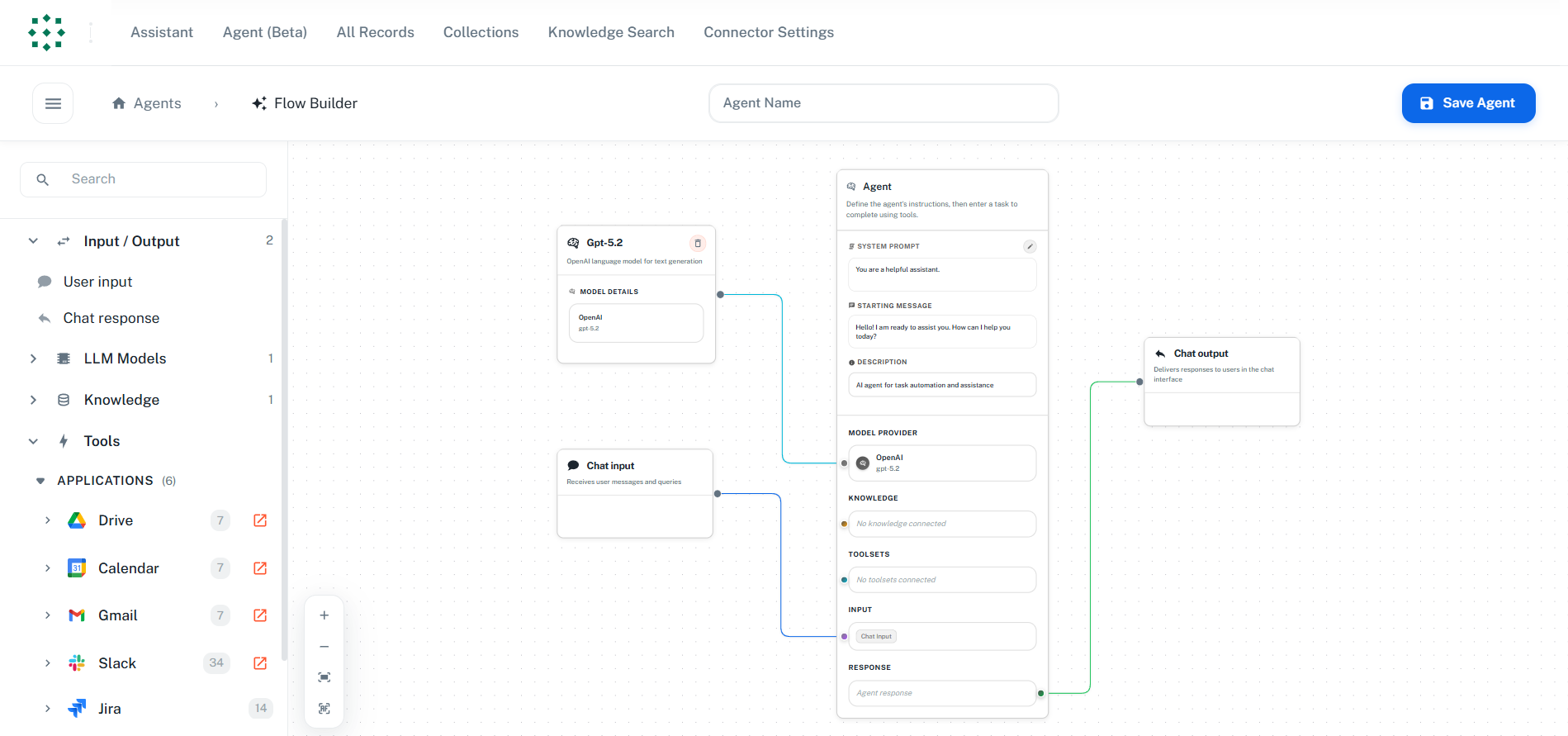 Agent Builder Canvas