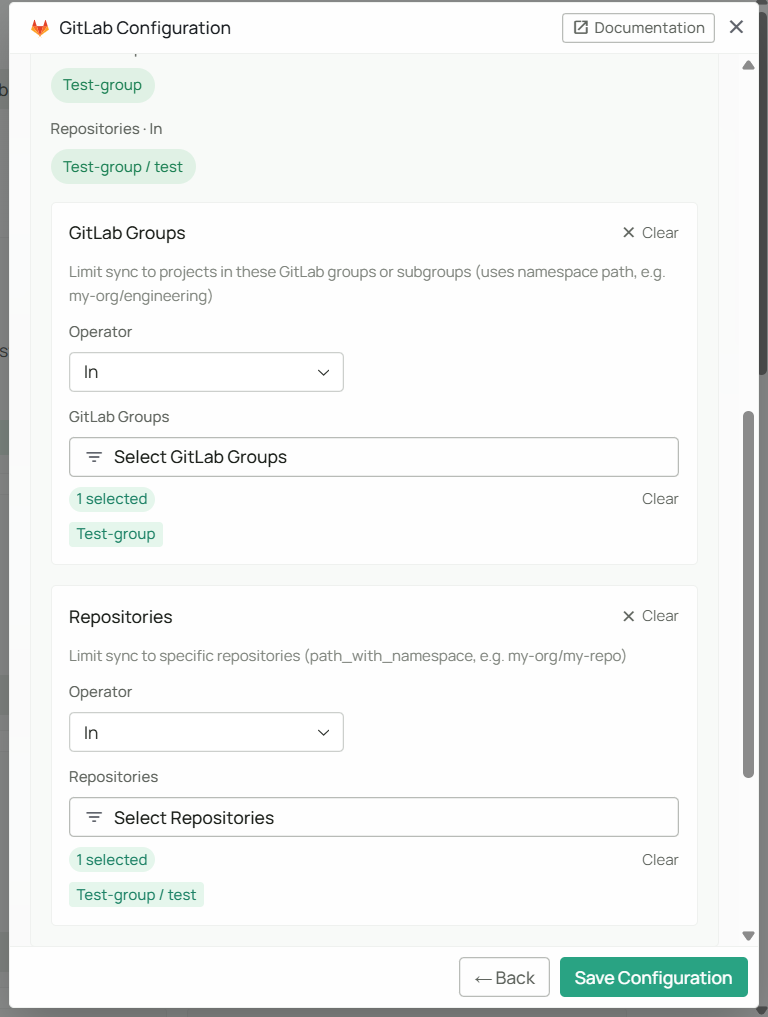 GitLab connector sync filters in PipesHub