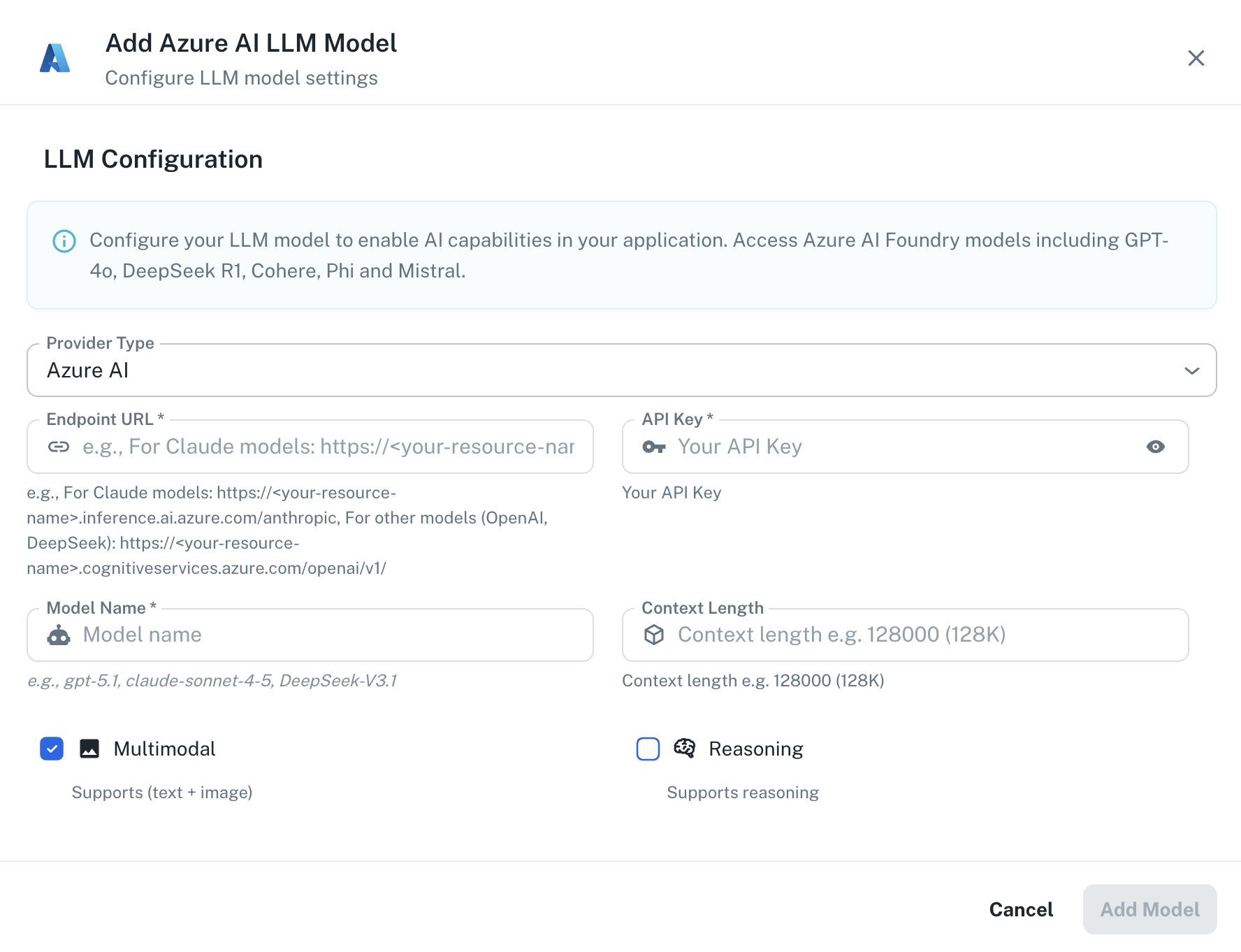 Azure AI Configuration Interface