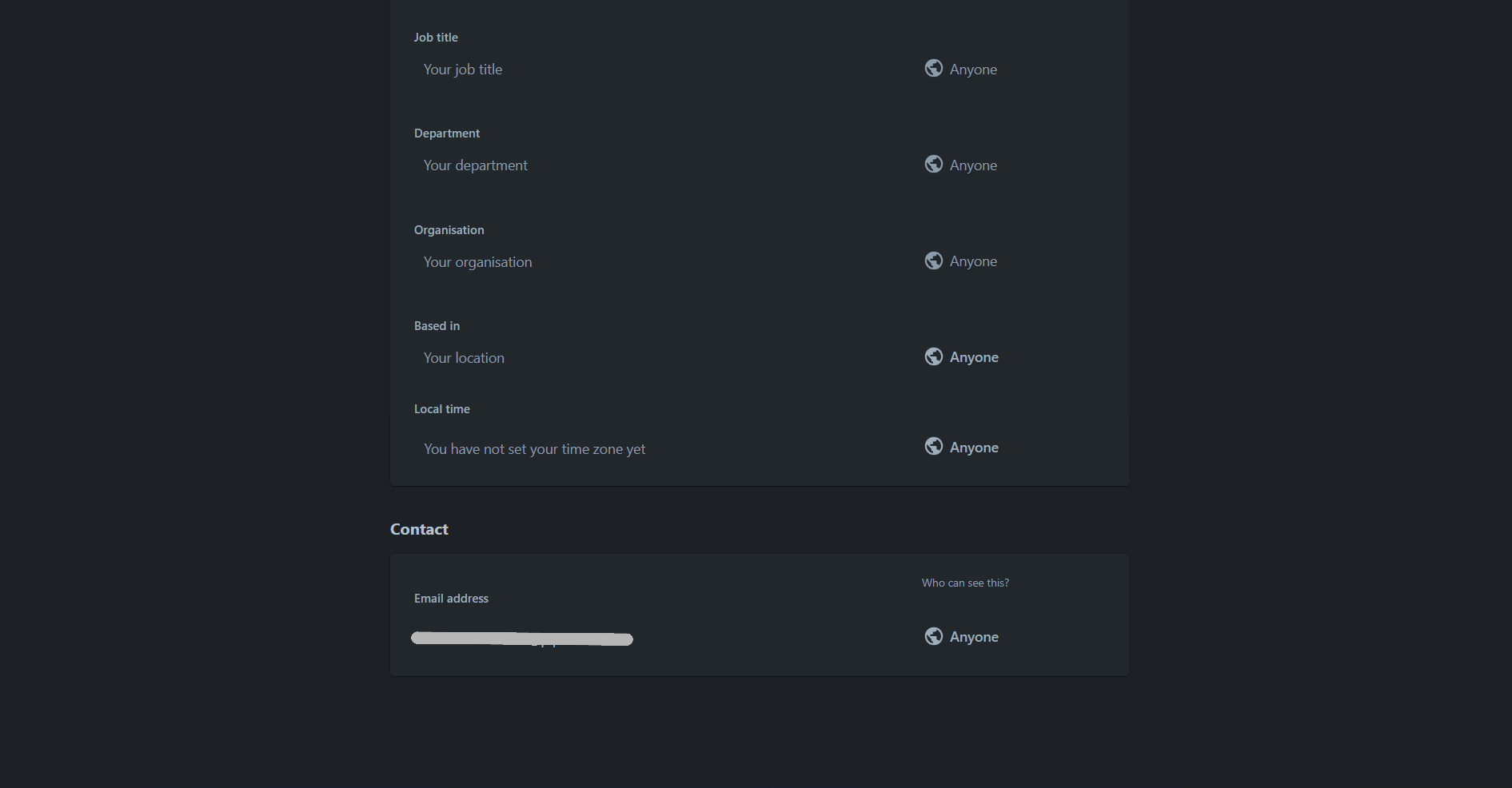 Set Email Visibility to Organization