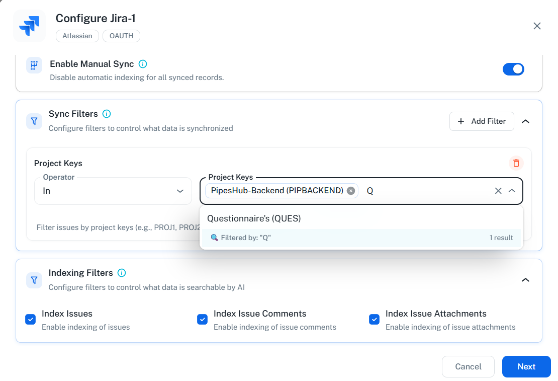 Jira Filters Configuration