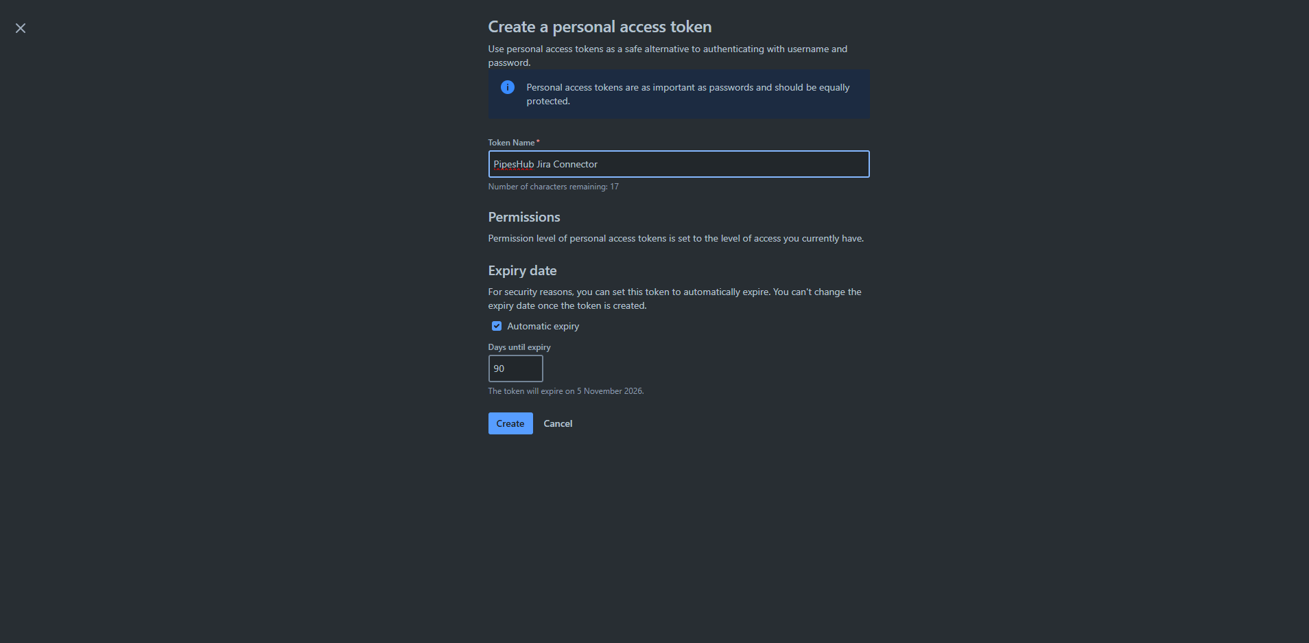 Create a Personal Access Token in Jira Data Center