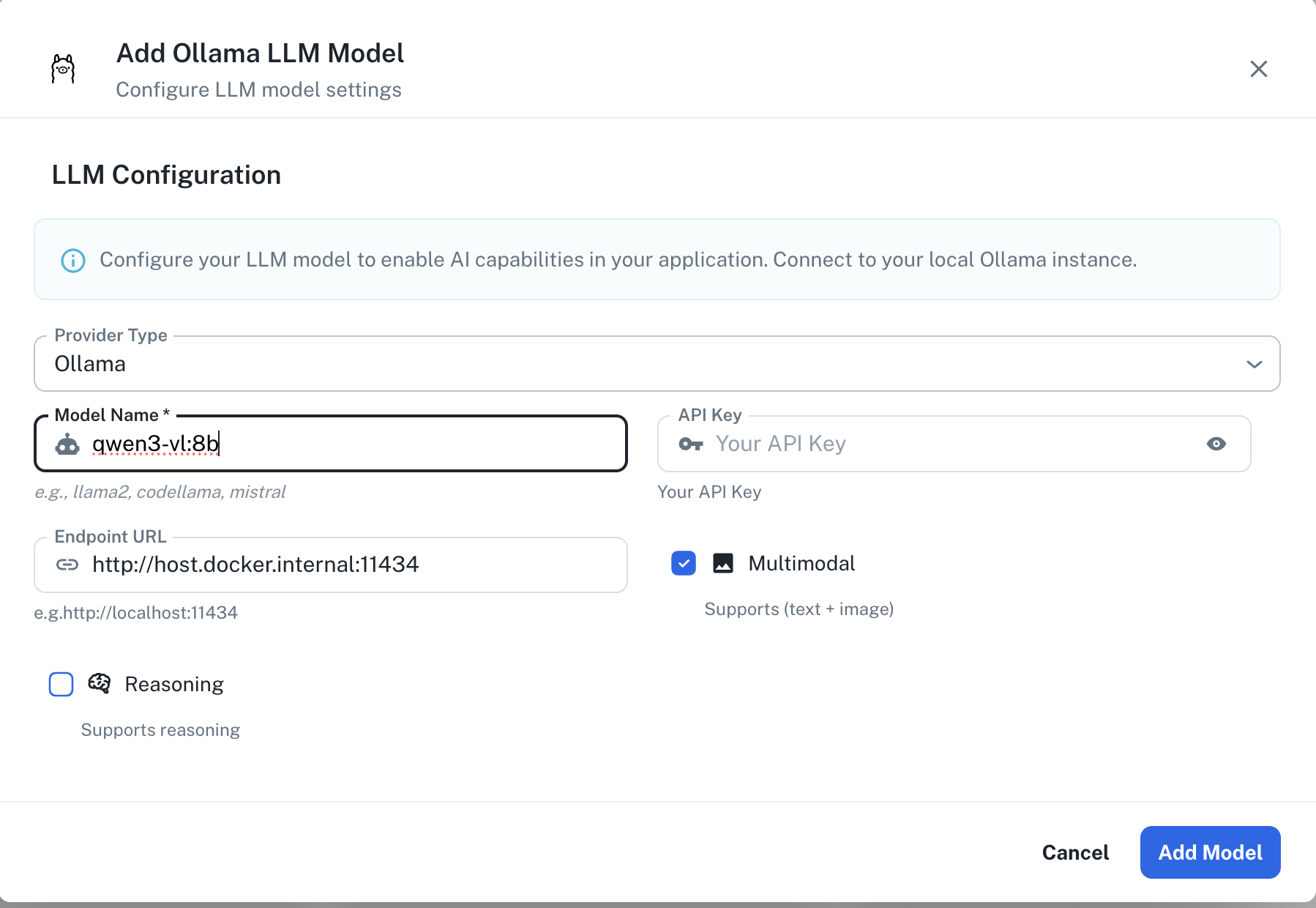 Ollama Configuration Interface