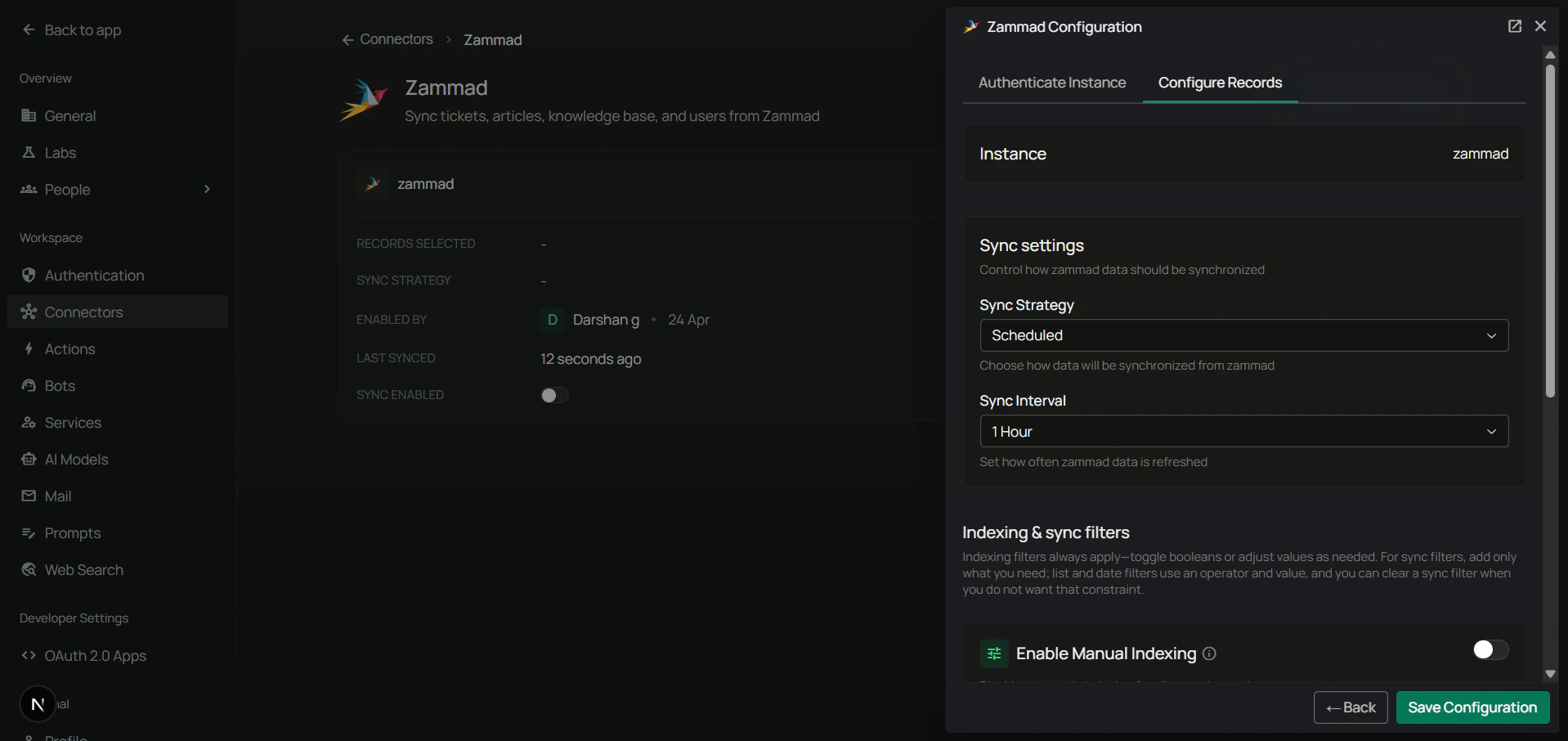 Configure Sync Settings