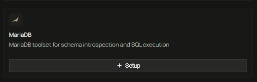 MariaDB toolset setup card
