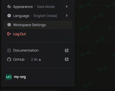 Open Workspace Settings from profile menu