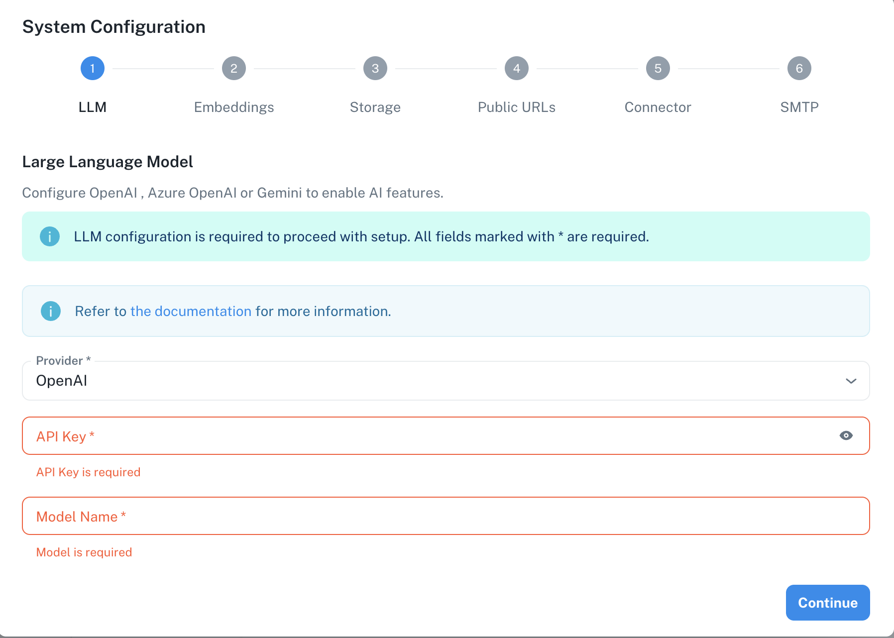 OpenAI Configuration Interface