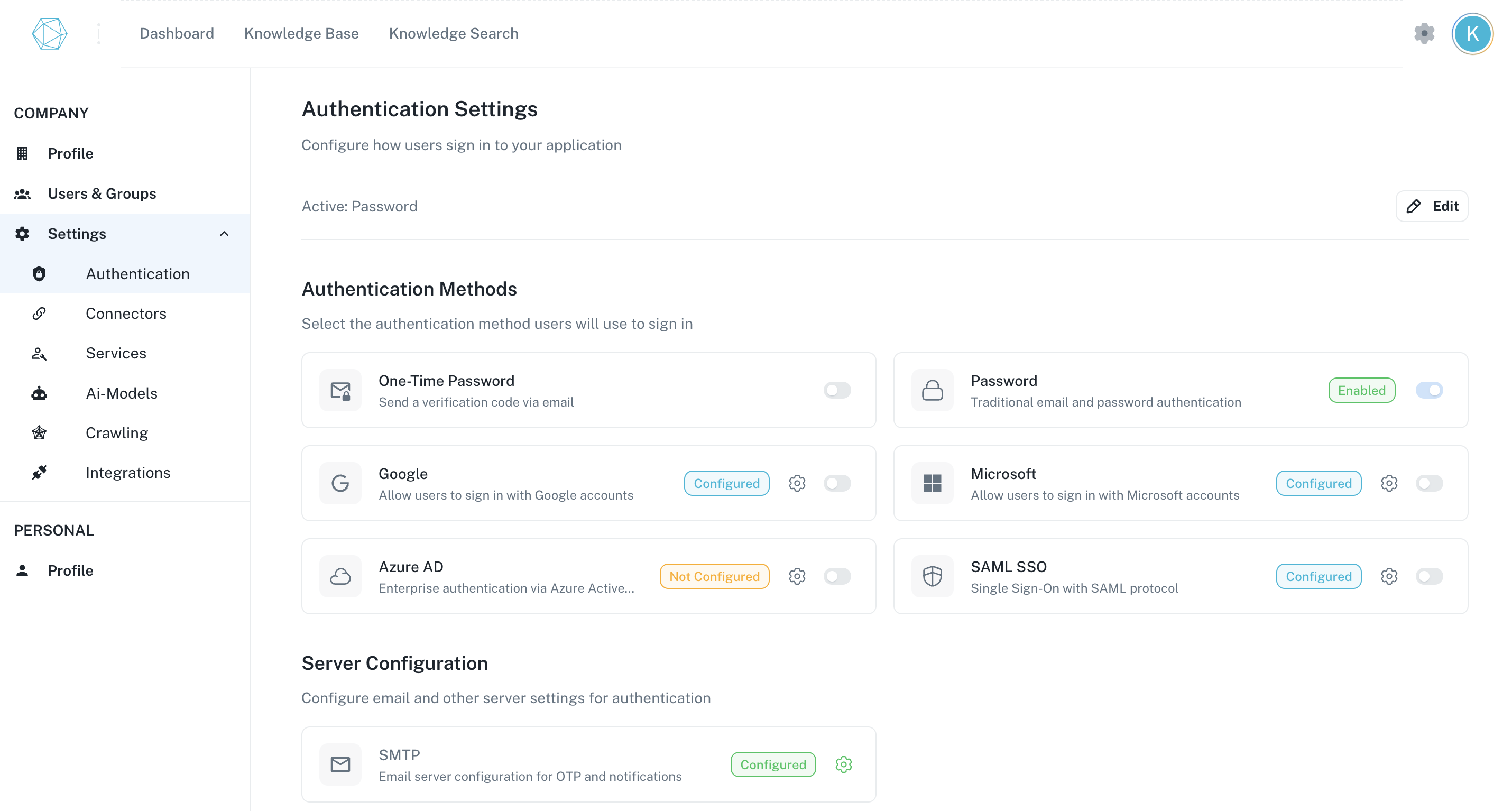 Auth methods
