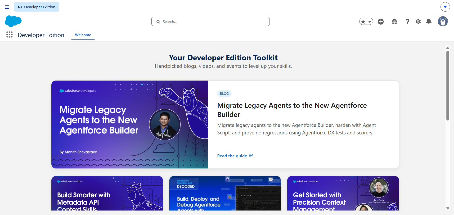 Salesforce home page
