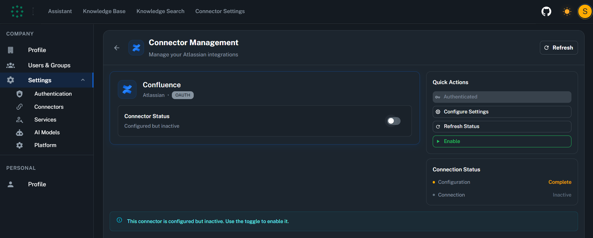 Enable Confluence Connector