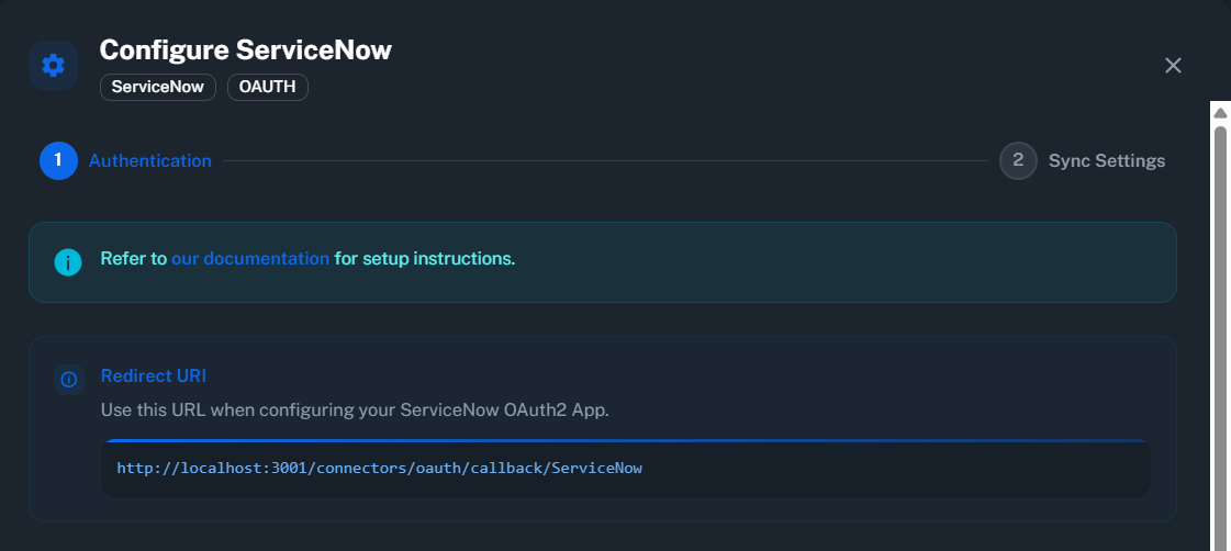 OAuth application configuration