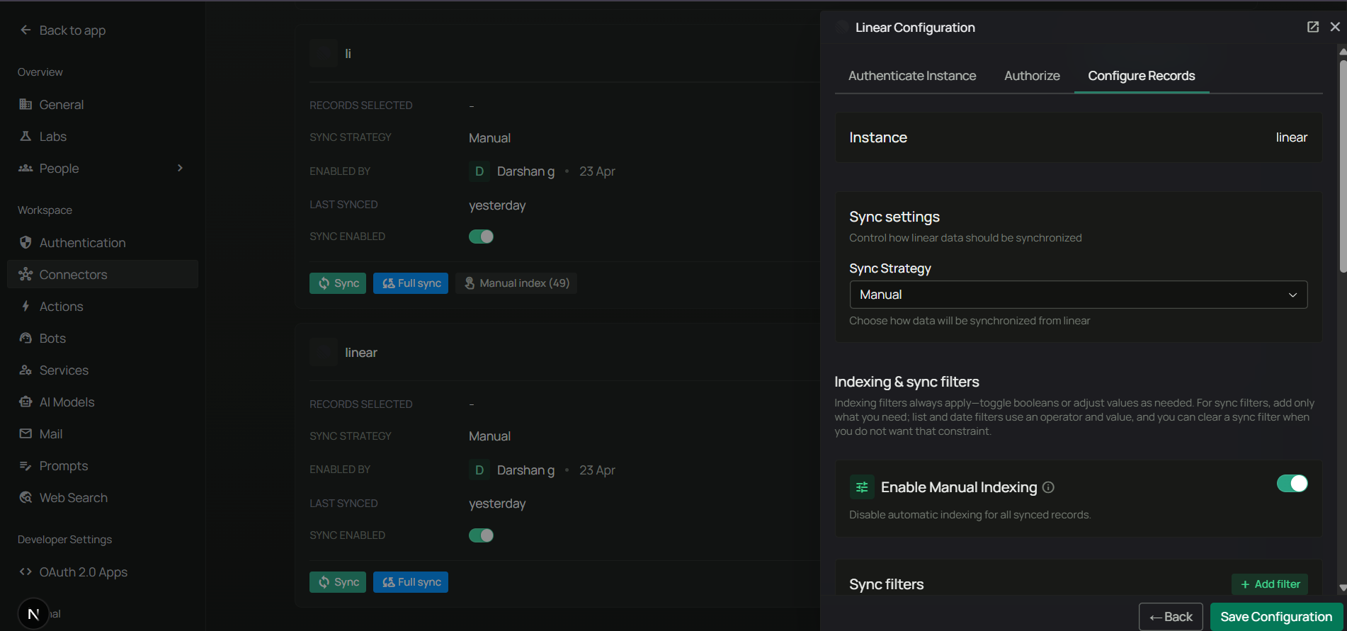 Configure Sync Strategy