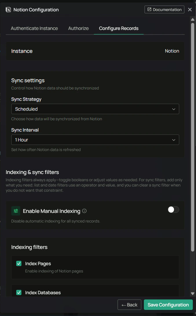 PipesHub Notion Configuration — Configure Records
