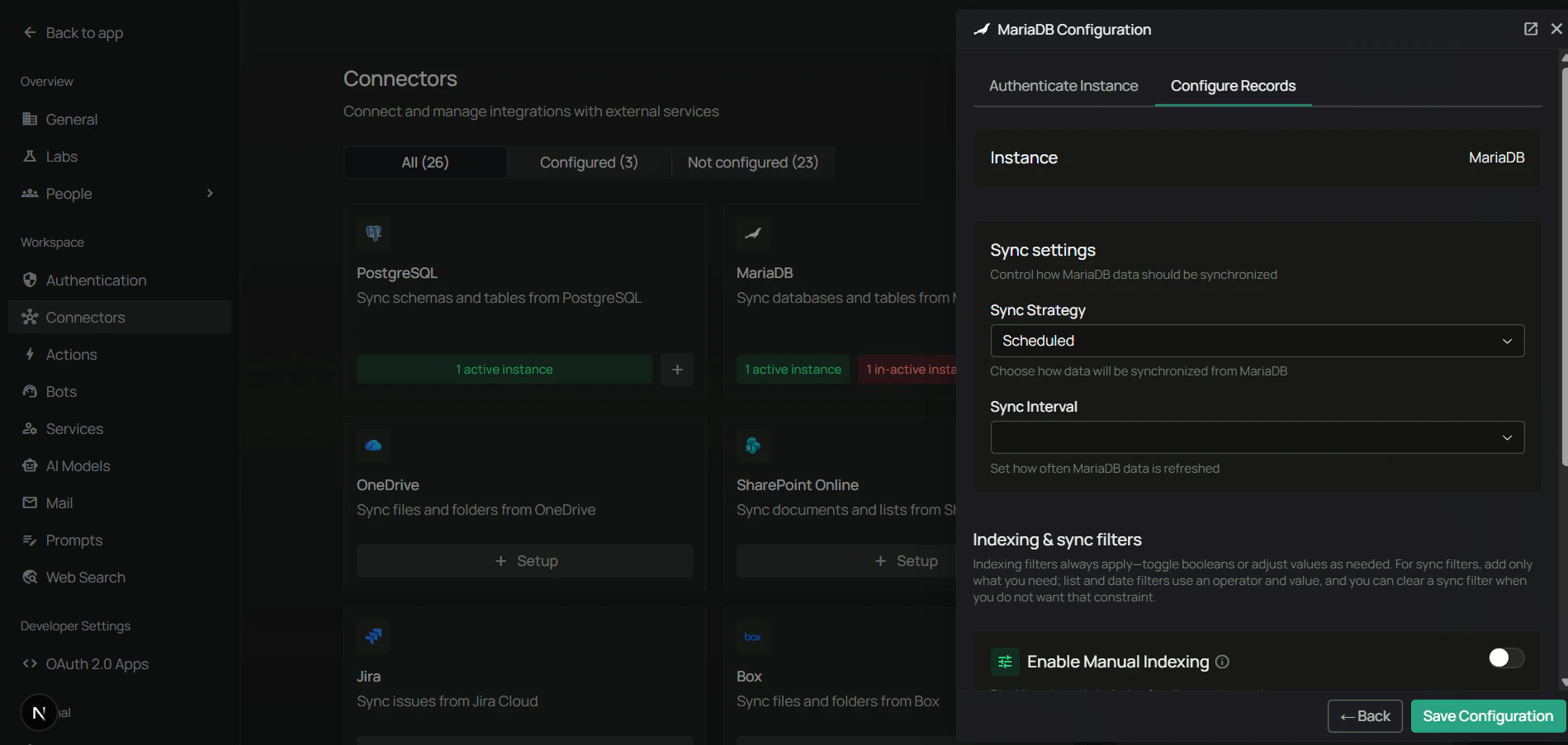 MariaDB sync settings