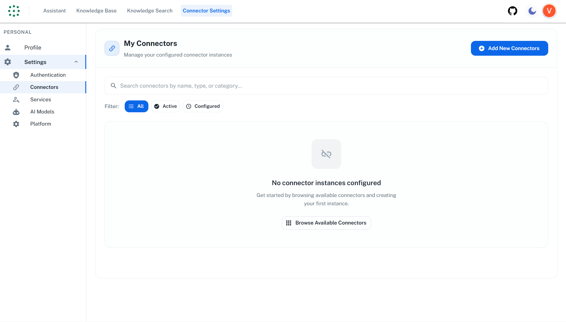 Empty connector list