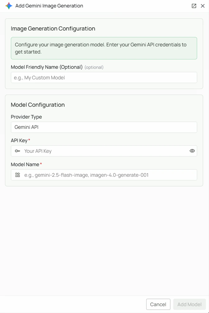 Gemini Image Generation Configuration Interface