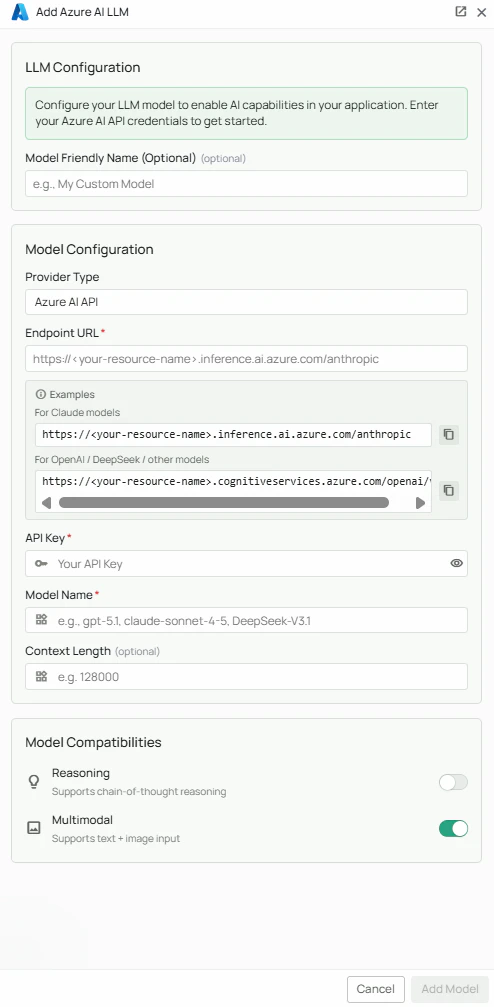Azure AI Configuration Interface
