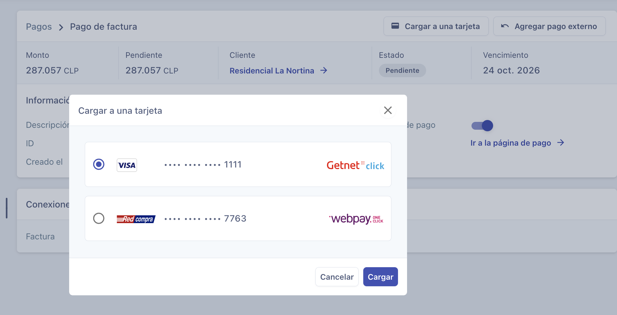 Seleccionar Tarjeta