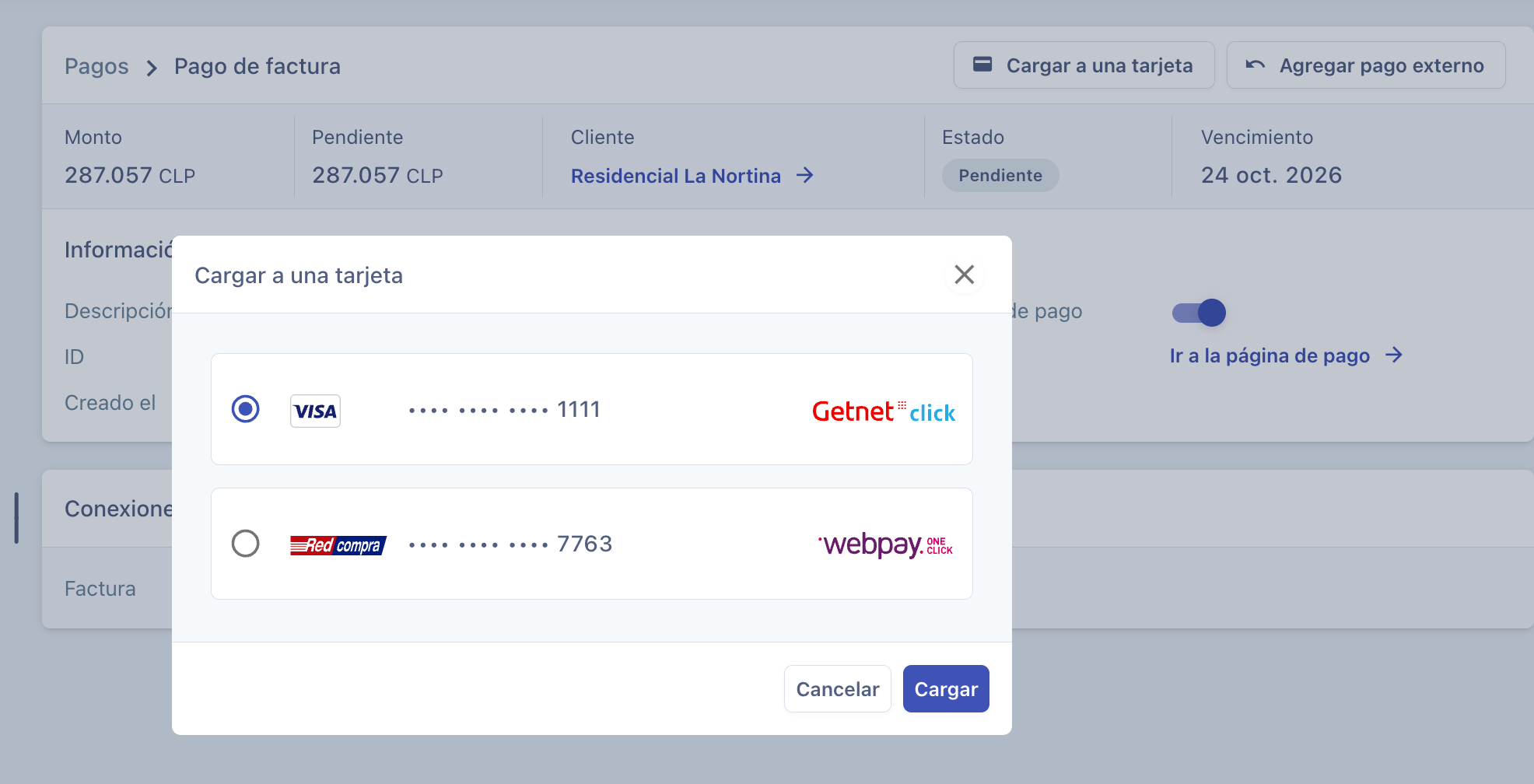 Seleccionar Tarjeta