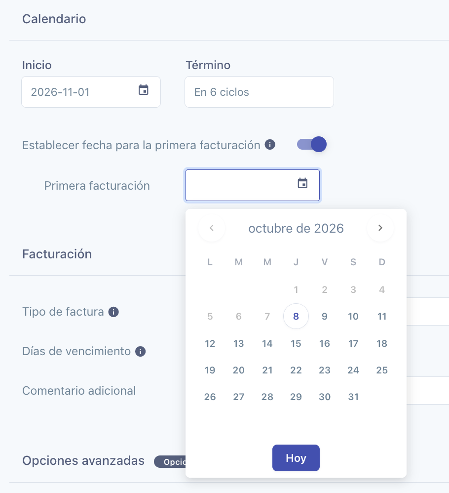 Suscripcion Calendario