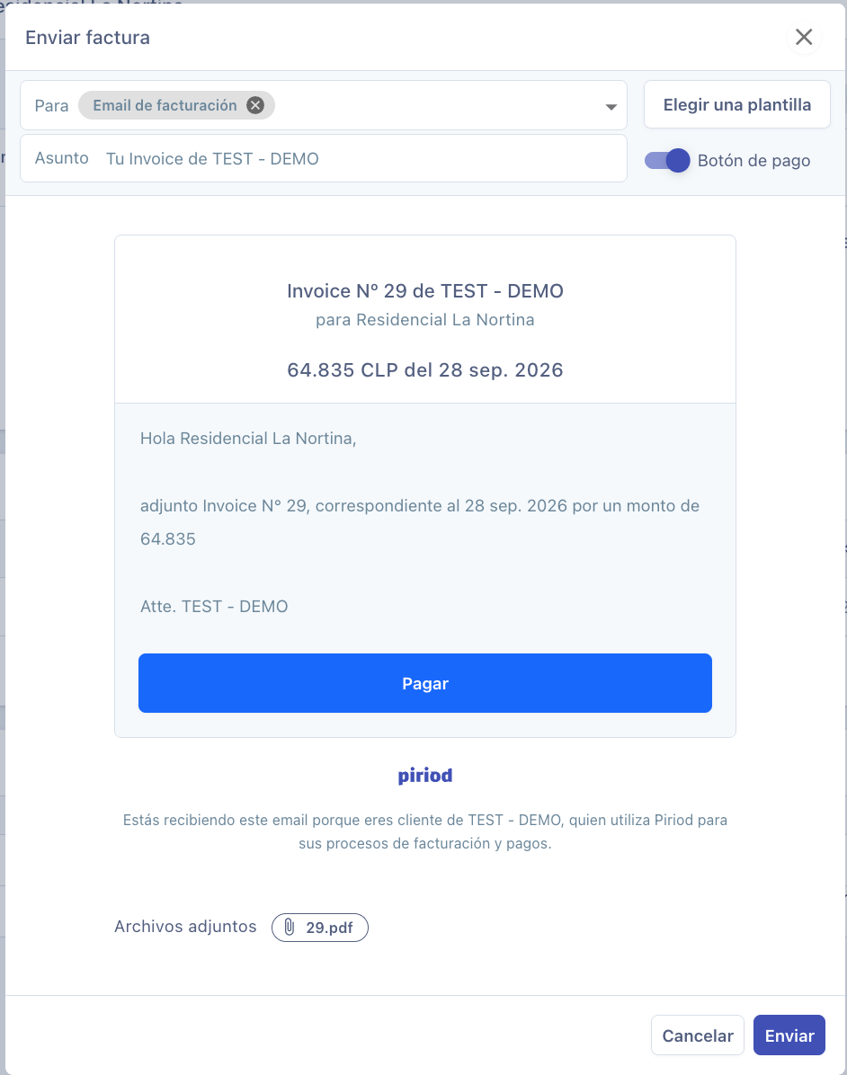 Facturas Enviar Email 1