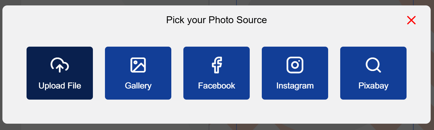 The redesigned Image Source Picker interface in the editor