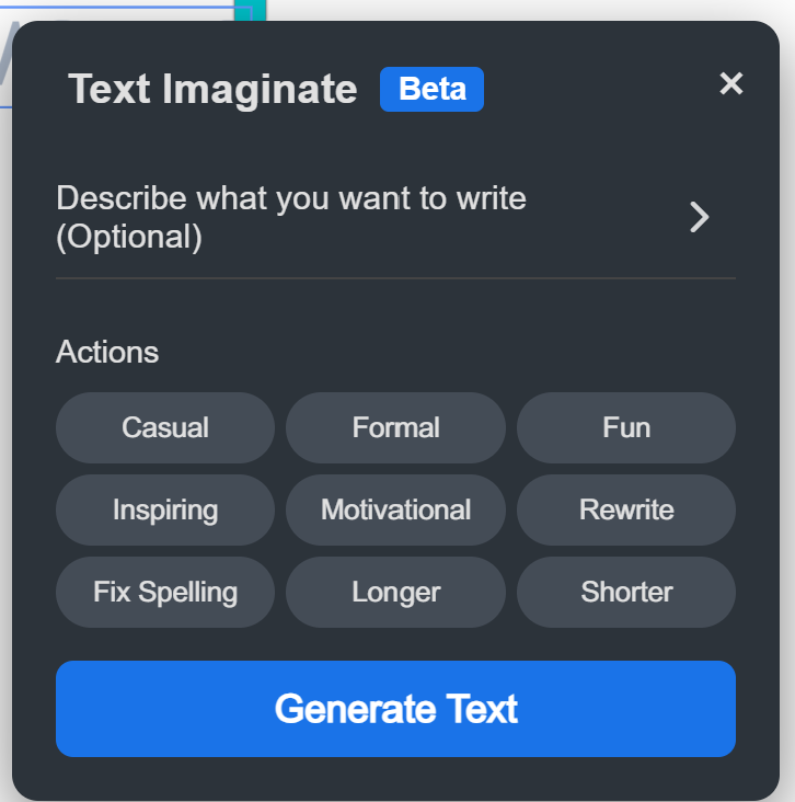 AI Text Edit applying custom wording to a stationery design