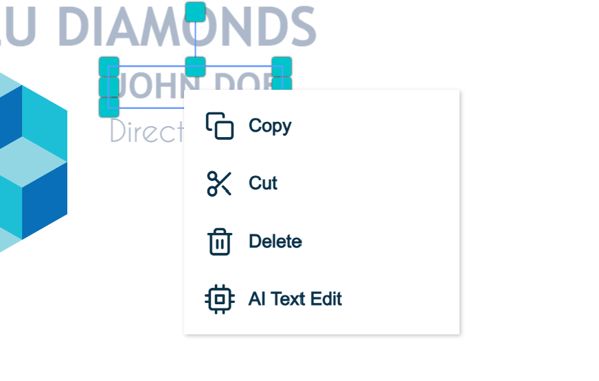 The right-click menu used to paste an item into the editor